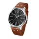 TW Steel Slim Line Unisex Automatic Watch with Black Dial Analogue Display and Brown Leather Strap TWA1310
