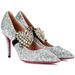 Gucci Shoes | Gucci Crystal Embellished Silver Glitter Virginia Pumps Heart Pointed Toe | Color: Black/Silver | Size: 9.5