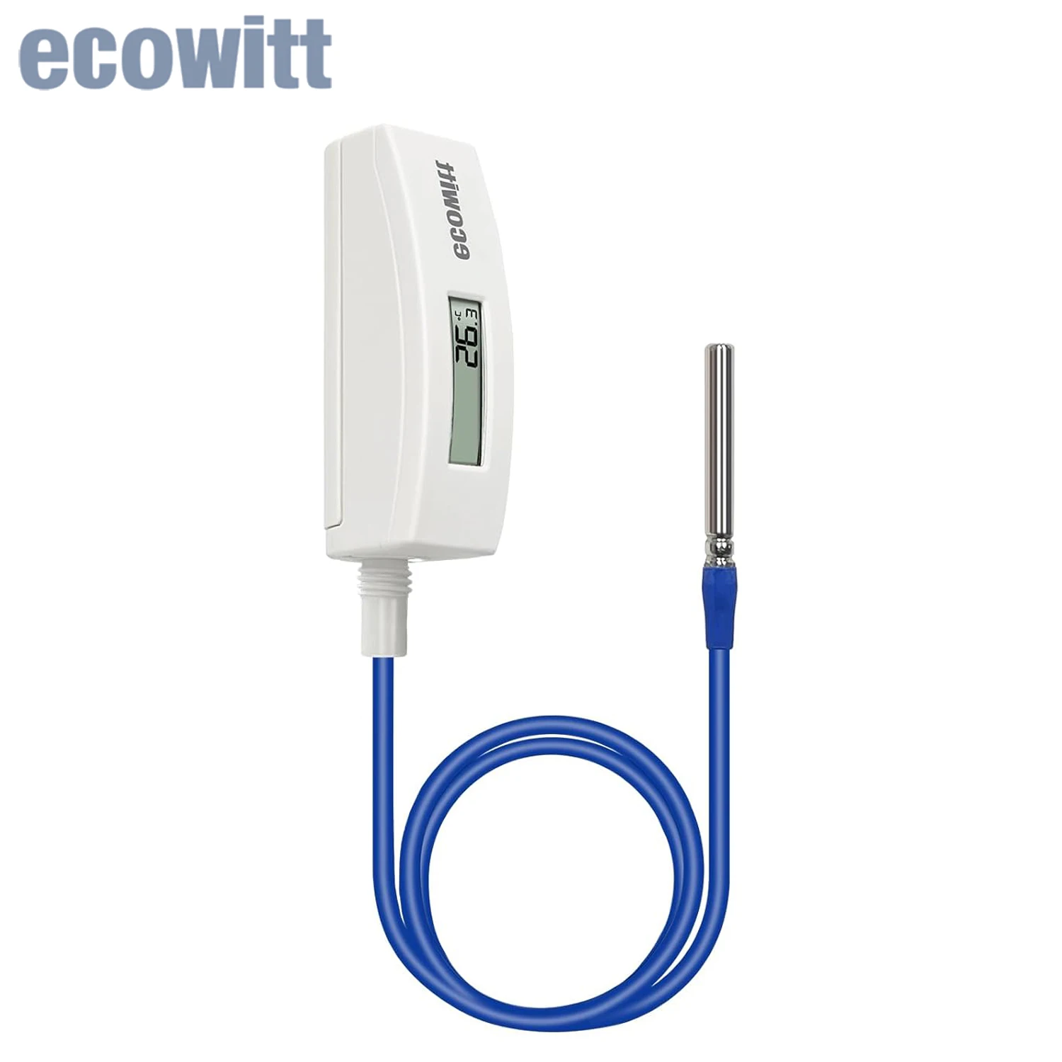 Ecowitt wn34d thermometer mit lcd display, 3,28 ft/1m silikon drahts ensor, -55 antike c ~ 125 antike c sonde temperatur sensor für pool, teich Image
