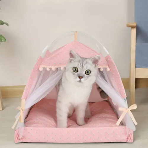 Süße Prinzessin Katzen bett faltbare Katzen Zelt Hunde haus Bett Kätzchen Hunde korb Betten