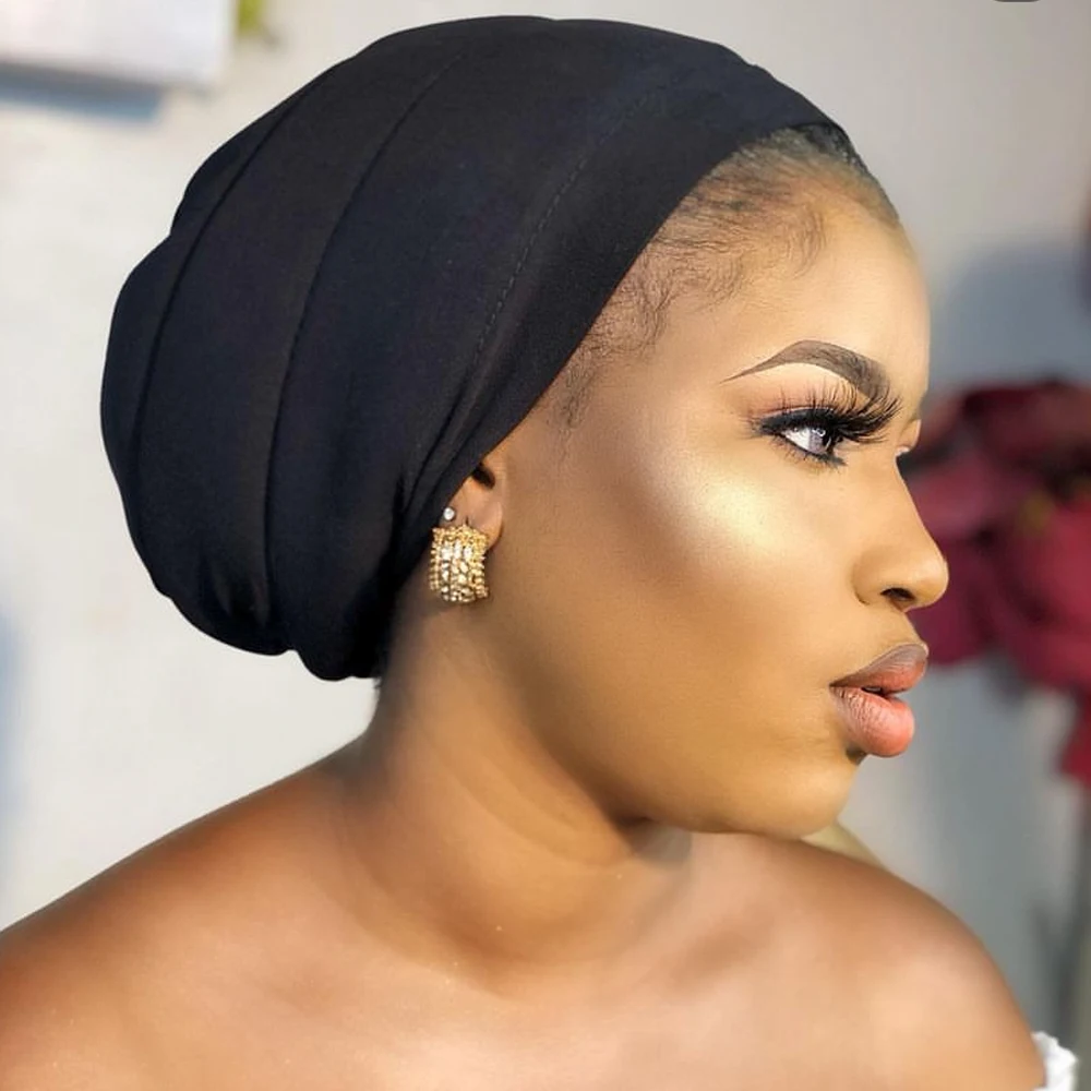 Turbane Volumiser Leichte Unterschal-Mütze Schwarzer Turban-Lifter Unter Turban-Lift afrikanische Kopfwickel Image