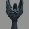 2023 New Dark Angel scultura resina che prega angelo scultura figurina Gothic Desktop sculture nere
