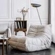 Canapé de luxe en daim doux pour salon chaise de sol paresseuse chaise d'angle pilier gris