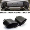 Punta di scarico ovale per Audi A3 A4 A5 A6 A7 Fino a RS3 RS4 RS5 RS6 RS7 Look Tubo di scappamento Ugello Sistema di scarico Punta marmitta