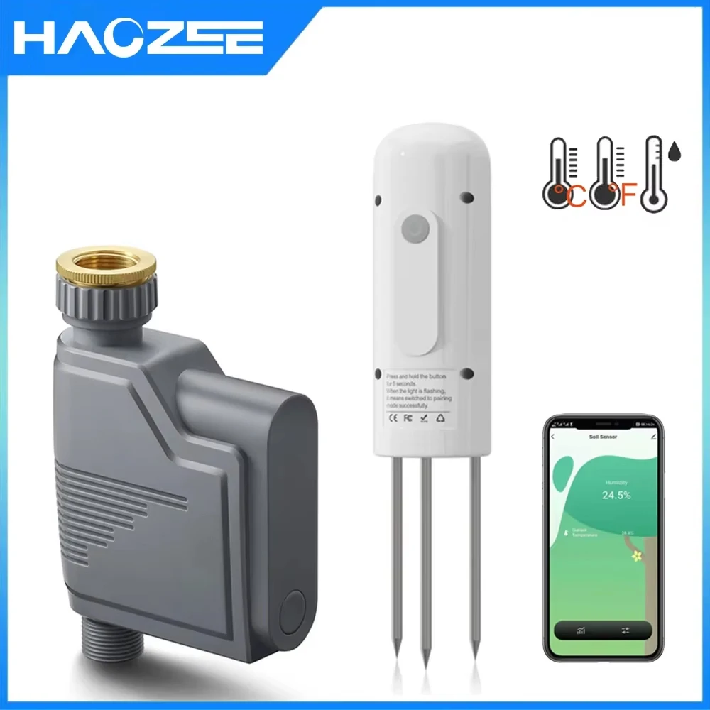 Tuya Smart Zigbee Bewässerung Timer Smart Sprinkler Tropf Bewässerung System Integrierte Wasser Fluss Recorder Wasser Controller Image