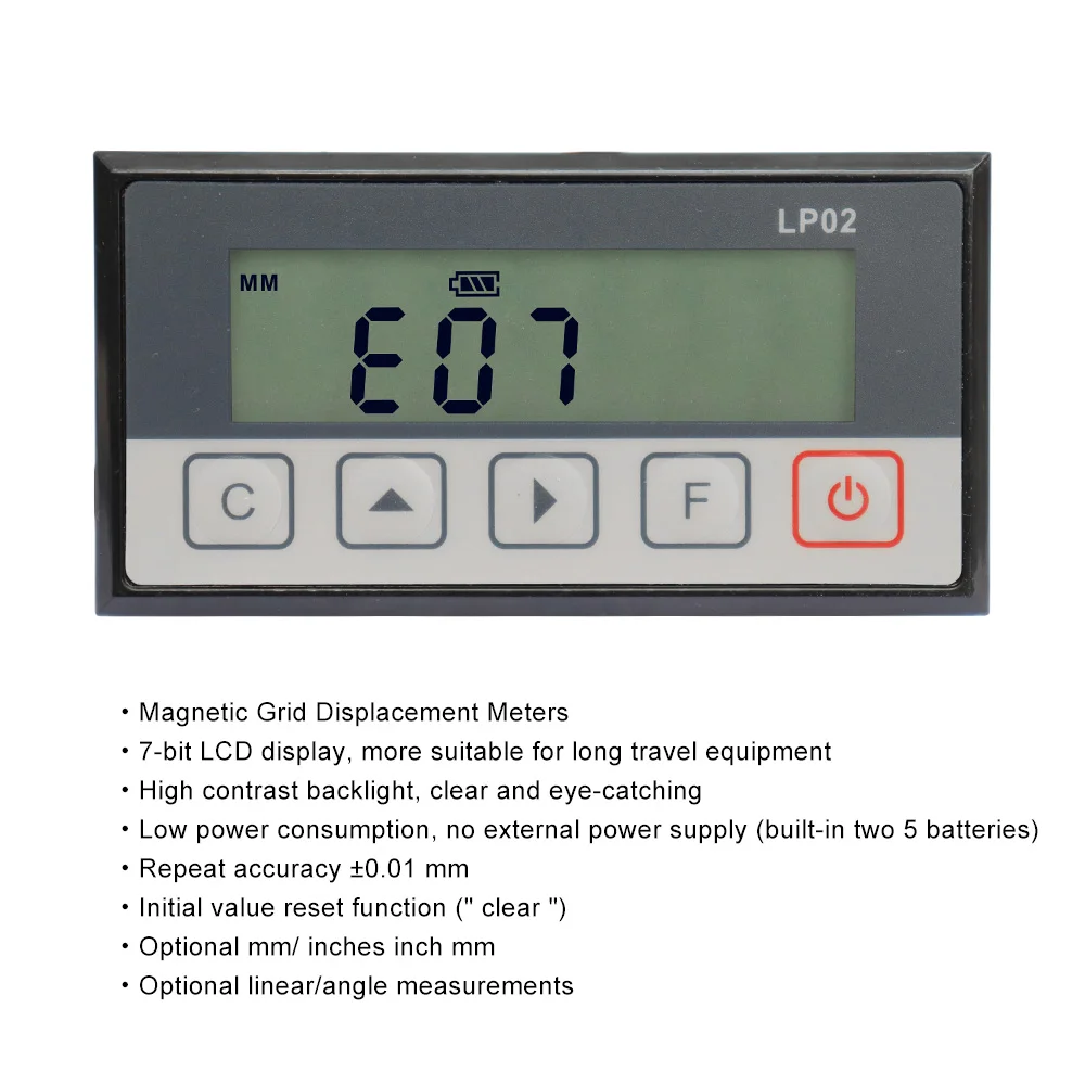 LCD-Display mit integriertem eingebettetem Magnetmesssystem zum Fräsen, Schleifen von Stein, Holz, LP02, magnetische Skala, DRO-Display Image
