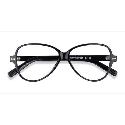 Unisex s horn Black Acetate Prescription eyeglasses - Eyebuydirect s Shea