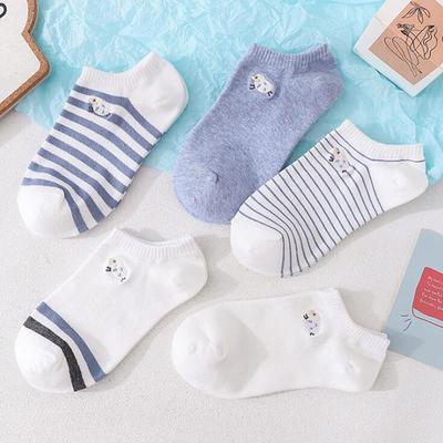 5 Pairs Women's Ankle Socks Low Cut Socks Work Daily Holiday Plants Cotton Classic Casual Vintage Retro Casual Socks