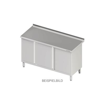 Stalgast Edelstahl Arbeitsschrank mit Flügeltüren 1600x600x850 mm, ohne Aufkantung, verschweißt Image