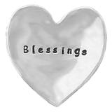 Urban Outfitters Storage & Organization | Blessings Heart Shaped Pewter Trinket Bowl Ring Dish | Color: Gray/Silver | Size: Os