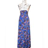 Lularoe Skirts | Lularoe 2xl Maxi Skirt Azure Background Floral Design Floor Length Eguc | Color: Red | Size: Xxl