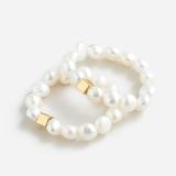 J. Crew Jewelry | J Crew Freshwater Pearl And Gold-Plated Brass Rings Set. Size 8. Brand New! | Color: Gold/White | Size: 8