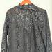 J. Crew Tops | J.Crew Black Lace Long Sleeve Top With Built-In Cami Size S | Color: Black | Size: S