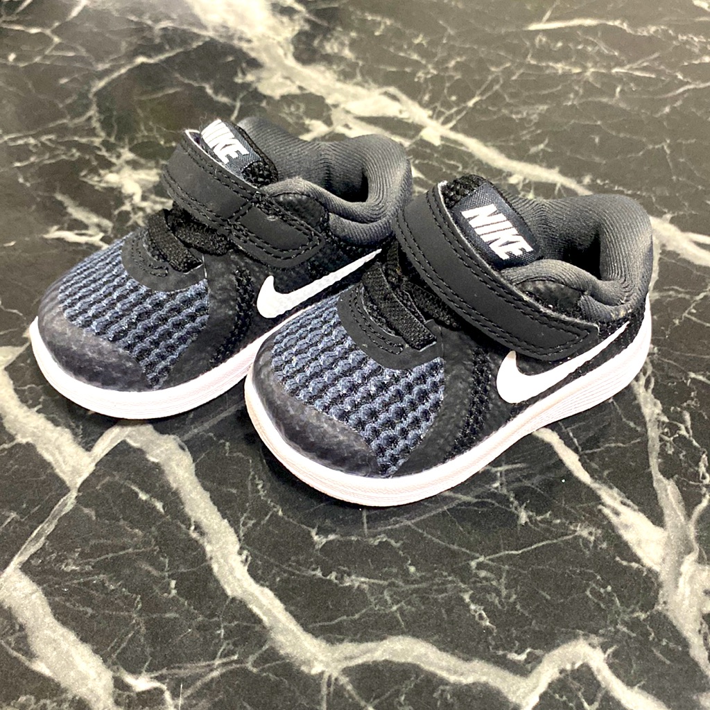 Nike Shoes | Black White And Grey Nike Sneakers For Babies Size 2c | Color: Black/White | Size: 2bb
