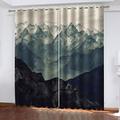 Blackout Curtains Bedroom Living Room Super Soft Thermal Insulated Curtains Blackout Eyelet Curtains For Kids Nursery For Home Decoration 83 Inch Drop 2 Panels, Abstract Mountain Landscape Pattern