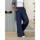 Pantalon large à taille élastique pour femme pantalon monochrome décontracté pantalon tout match