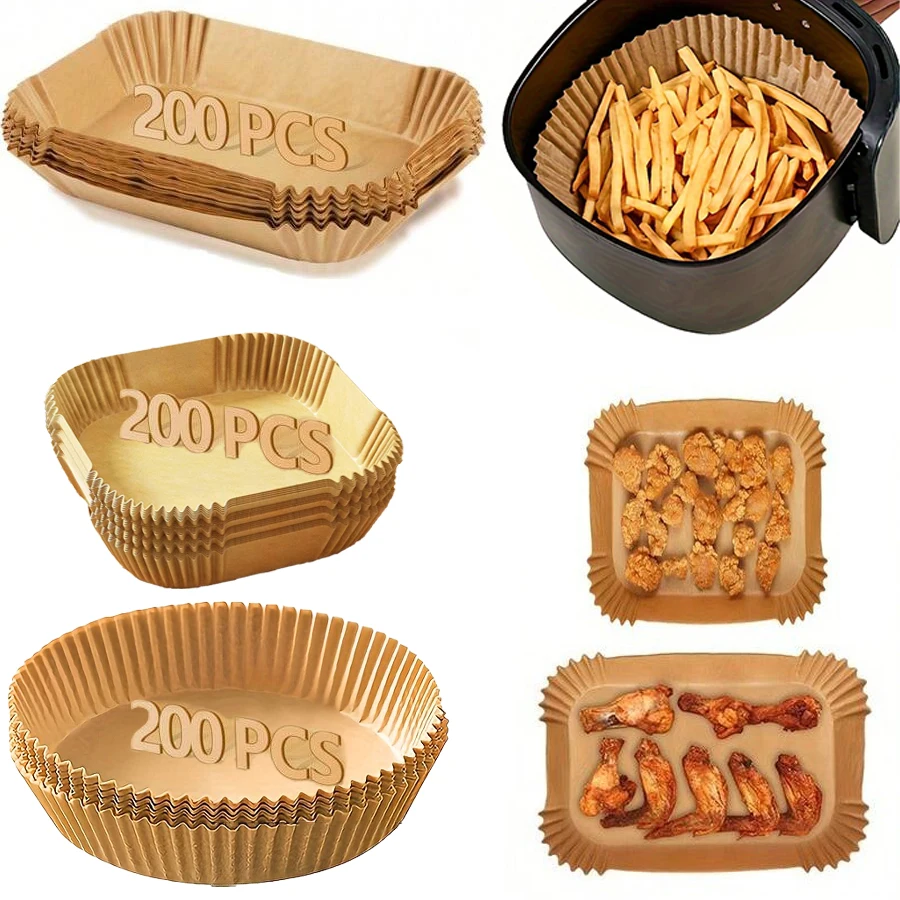 Luft fritte use Papier liner Einweg öl beständiges wasserdichtes Back papier rundes Quadrat und Rechteck Pergament Küchen party liefert Image