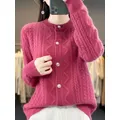 Pull à manches longues pour femme 2023 laine mérinos gilet en Y optique tricot chaud nouvelle