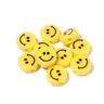 20 pz/lotto 6 8 10 12mm giallo sorriso faccia perline piatto rotondo sorriso perline distanziatore