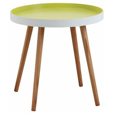 Aubry Gaspard - Runder Beistelltisch aus Holz und anisgrün lackiertem mdf Image