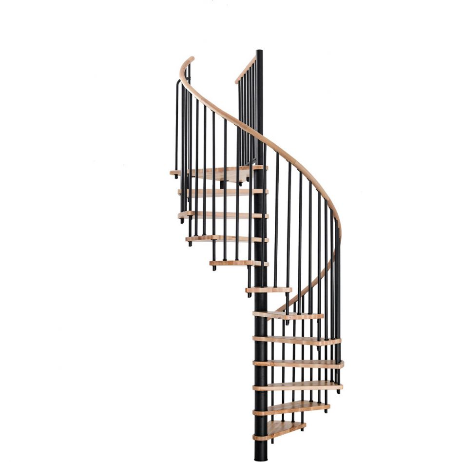 Minka Spindeltreppe Spiral Wood schwarz Wendeltreppe, 140 cm, Buche Image