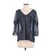 LC Lauren Conrad 3/4 Sleeve Blouse: Blue Tops - Women's Size Small