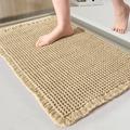 1pc Very Soft Super Absorbent Waffle Bathroom Rugs Non-slip Bathroom Mat, With Tassels Can Be Machine Washed Bathroom Mat, Non-slip Hot Melt Adhesive Transparent Rubber Bottom, kitchen Area Rugs