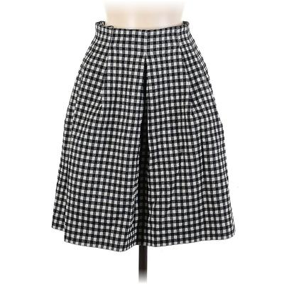 Massimo Dutti Casual Skirt: Black Checkered/Gingham Bottoms - Women's Size 6