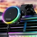 RGB Magnetic Wireless Car Charger Mount, Dashboard Windshield Air Vent Universal Phone Holder for MagSafe iPhone 12/13, 15W Fast Charging(RGB-Air Vent Universal Dashboard)
