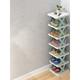 Multilayer Tier Narrow Shoe Rack, Small Vertical Shoe Stand, Space Saving DIY Free Standing Shoes Storage Organizer for Entryway, Closet, Hallway, Easy Assembly and Stable in Structure