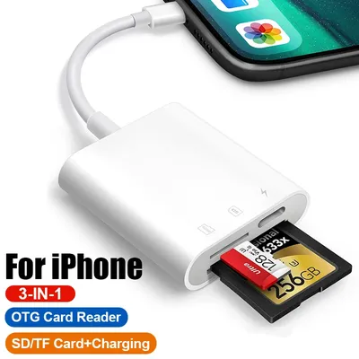 Lightning to SD Card Reader For iPhone 12 11 13 14 15 Pro Max Memory Card Adapter Camera SD Card