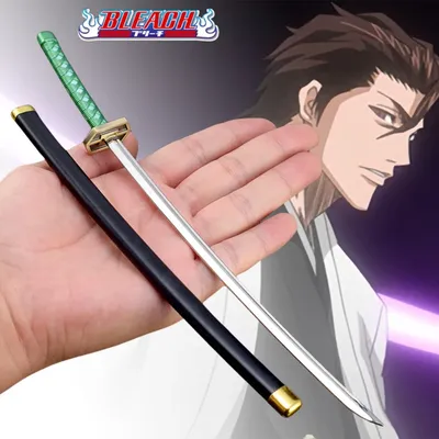 Mini Metal Bleach Katana Aizen Sousuke Cosplay Prop Ninja Knife Iron Bleach Japanese Katana Real