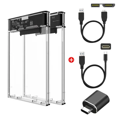 USB 3.0/Type C HDD Enclosure 2.5 inch SATA SSD External Hard Drive Case with 5Gbps Transfer Speed