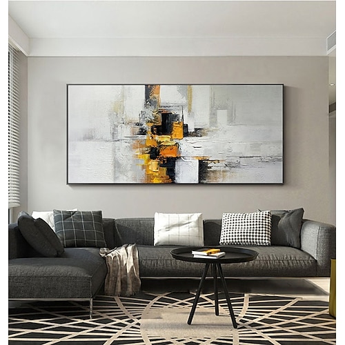 Handgefertigtes Ölgemälde auf Leinwand, Wandkunst, Dekoration, Palettenmesser, Malerei, bunte Abstraktion für Wohnkultur, gerollt, rahmenlos, ungedehnt Image