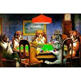 Jigsaw Puzzles Dogs Playing Poker 300 Piece Jigsaw Puzzle challenging and Stimulating Puzzle Game Wall Art Unique Gift.