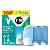 STEM Light Fly Trap Attracts and Traps Flying Insects Emits Soft Blue Light [Includes Starter Kit with 1 Light Trap and 2 Refills]