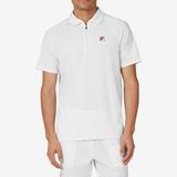 Fila Men`s Short Sleeve Zip Tennis Polo White ( SMALL )