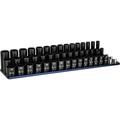 In. Drive Shallow Semi-Deep And Deep Impact Socket Set Metric 8 To 22 Mm 45-Piece With Billet Aluminum Socket Rail