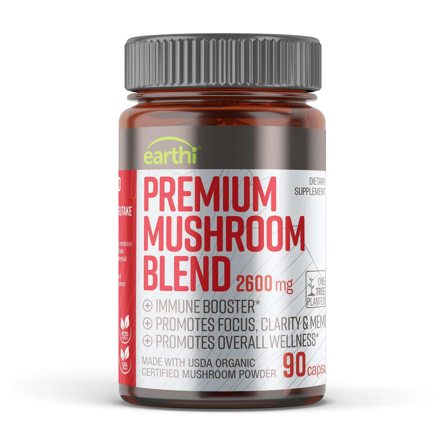 Premium Mushroom Blend 2600Mg Vegan - 90 Capsules (30 Servings)
