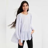 American Eagle Outfitters Tops | American Eagle Babydoll Lilac Long Sleeve Blouse Sz M Nwt | Color: Purple | Size: M