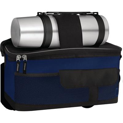 Thermos ThermoCafe Beverage Bottle and Lunch Bag Combo- Blue/Stainless