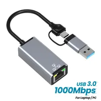 2-in-1 1000 MBit/s kabel gebundene Netzwerk karte USB 3 0 bis RJ45 Typ C bis RJ45 Netzwerk karte LAN