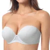 YANDW Sexy Hochzeit Multiway Unterwäsche Hinzufügen 2 Tasse Super Padded Push Up Bh Weiß Schwarz Liebsten Bras Größe 32 34 36 38 40 EINE B C D