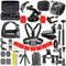 ORBMART für GoPro-Zubehör-Set für Go Pro Hero 13, 12, 11, 10, 9, 8, 7, schwarze Halterung für DJI Osmo Action Insta360 Sjcam Action-Kamera