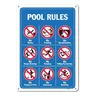 Insegne per piscina-cartello per regole per piscina con segnaletica grafica segnaletica in metallo