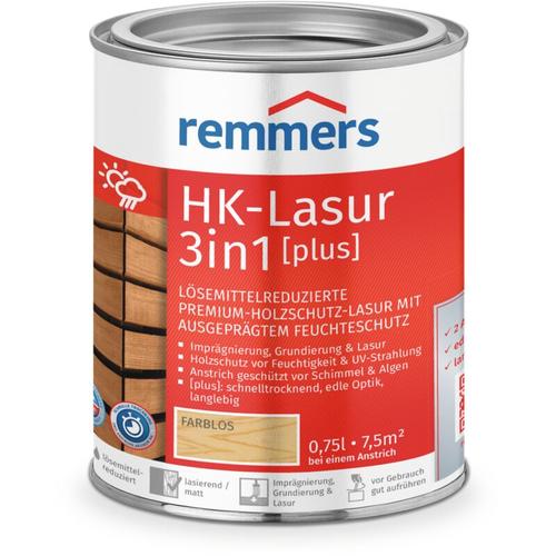 HK-Lasur 3in1 [plus] farblos, matt, 0,75 Liter, Holzlasur, Premium Holzlasur außen, 3fach