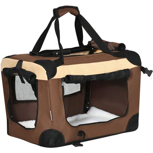 Hundebox faltbar Hundetasche Transporttasche mit Kissen 50,5 x 33,5 x 35 cm Hundetransportbox für