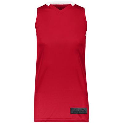 Augusta Sportswear 1732 Athletic Women's Step-Back Basketball Jersey T-Shirt in Red/White size Medium | Polyester