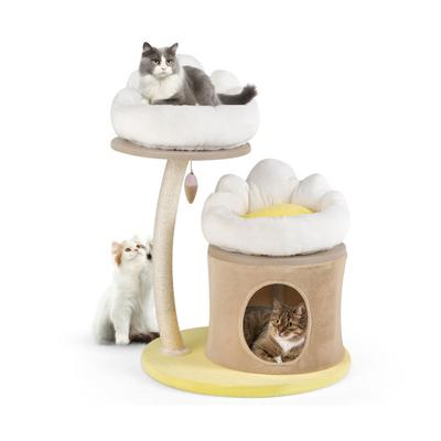 Costway Cat Tree Small Cat Tower with 2 Removable ...