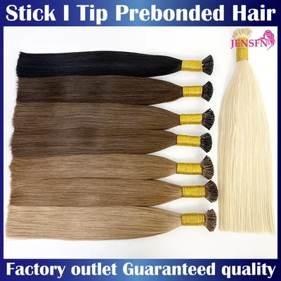 JENSFN Straight I Tip Hair Extensions 1g/Strand 16"-26"Inch Remy Natural Fusion Human Hair